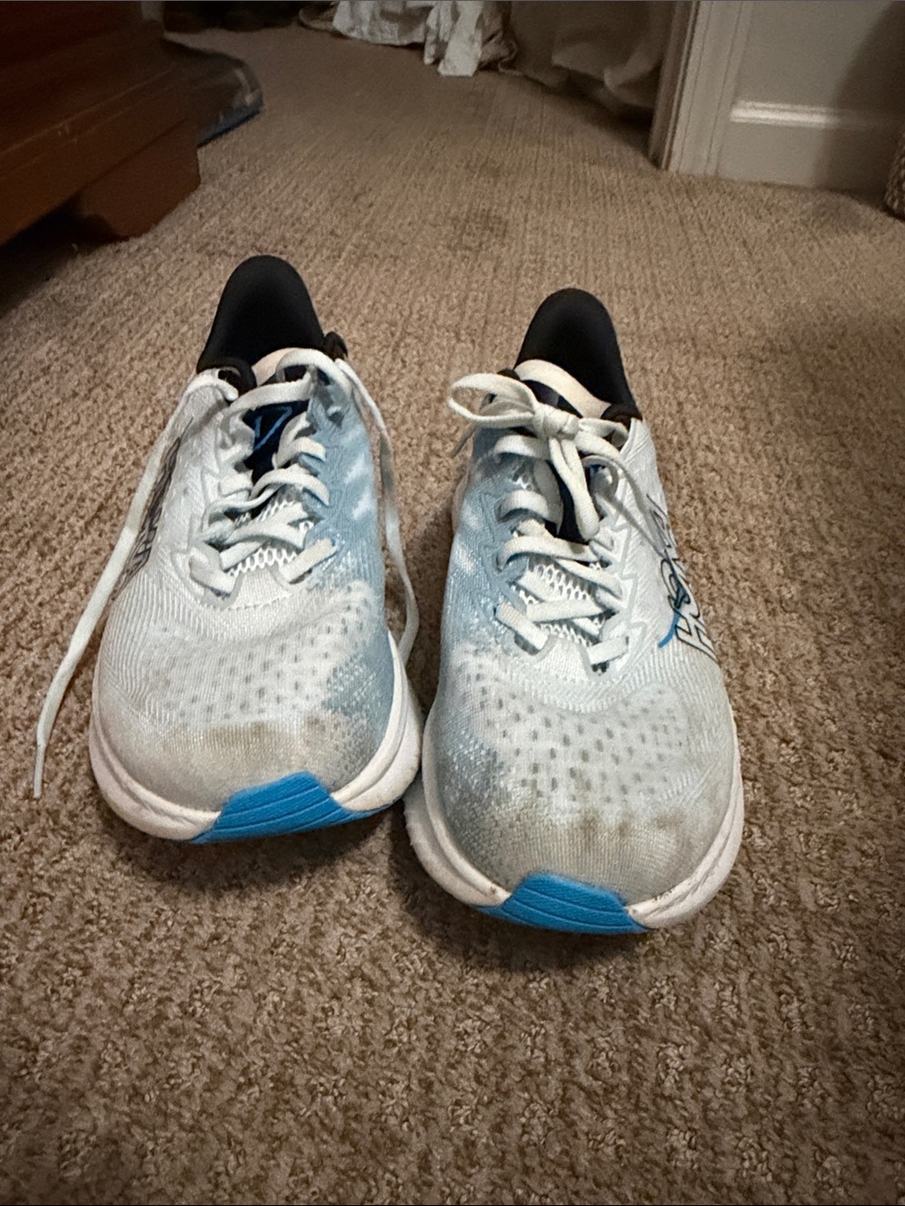 Hoka Women's Sneakers in White and Blue